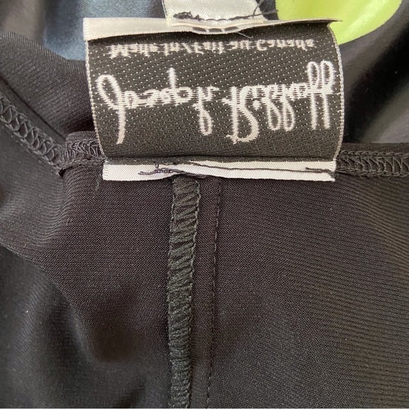 JOSEPH Ribkoff black dress green lime polka dots asymmetric bottom fit & flare 4 - Picture 6 of 12